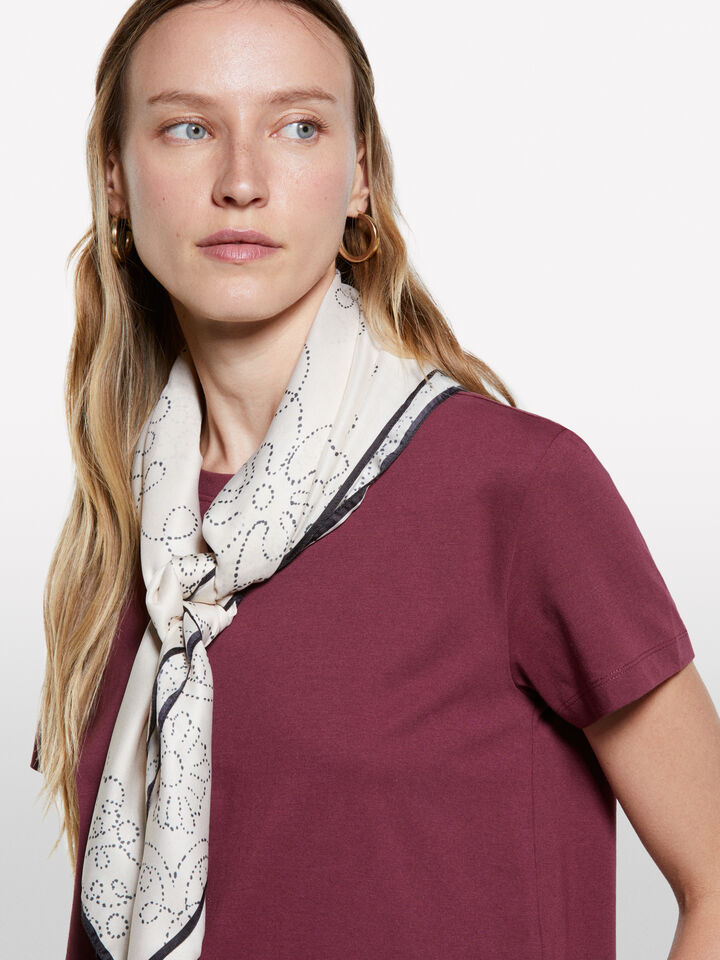 Burgundy boxy fit t-shirt - women's short sleeve t-shirts - Burgundy | Sisley image number 4